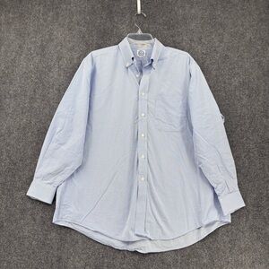 The Andover Shop Blue White Gingham Plaid Long Sleeve Button Down Men’s XL